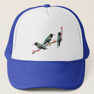 Three Hummingbirds perching on a branch Floss Silt Trucker Hat