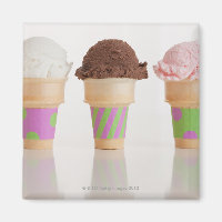 Three ice cream cones