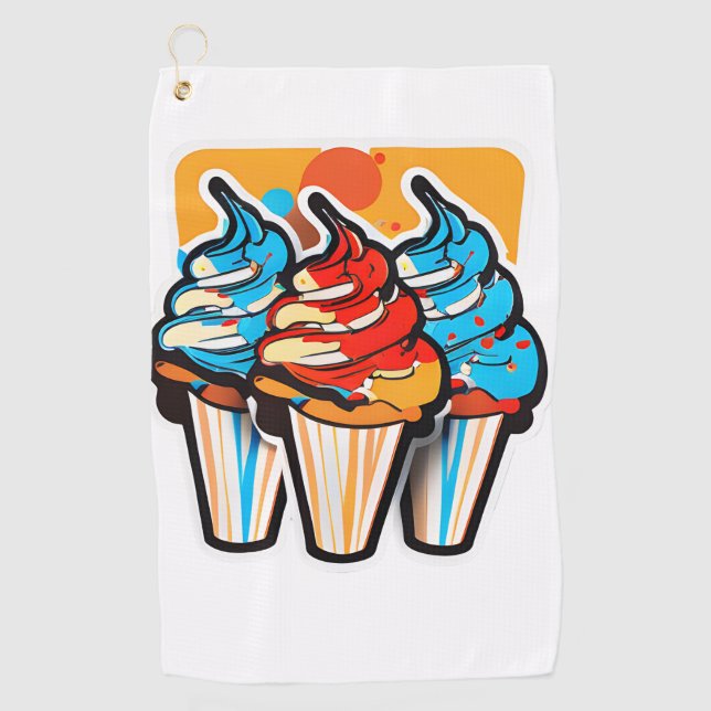 Three ice cream cones wash cloth (Front)