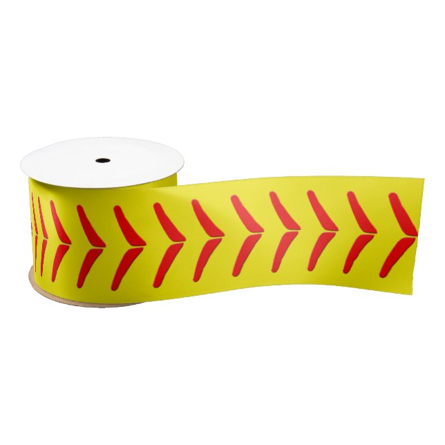 Three Inch Fastpitch Softball Seams Stitches  Satin Ribbon (Spool)