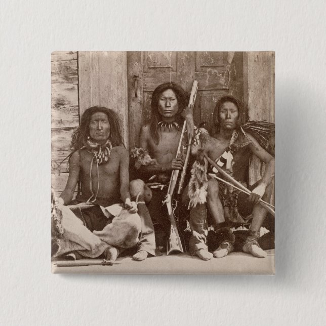 Three Indian Braves, photographed by the Royal Eng 15 Cm Square Badge (Front)