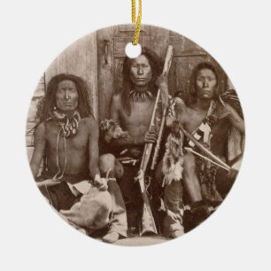 Three Indian Braves, photographed by the Royal Eng Ceramic Tree Decoration
