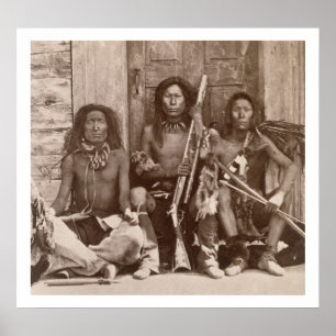 Three Indian Braves, photographed by the Royal Eng Poster