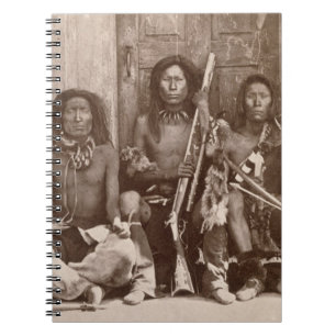 Three Indian Braves, photographed by the Royal Eng Spiral Notebook