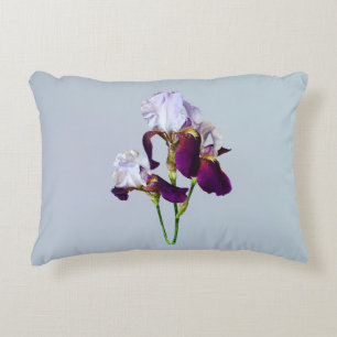 Three Irises in Shades of Magenta Decorative Cushion