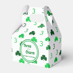 Three Is A Charm St Patrick's Day 3rd Birthday Favour Box