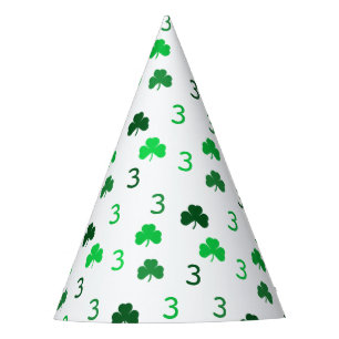Three Is A Charm St Patrick's Day 3rd Birthday Party Hat