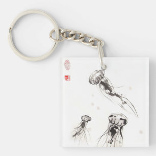 Three Jellyfish Keychain
