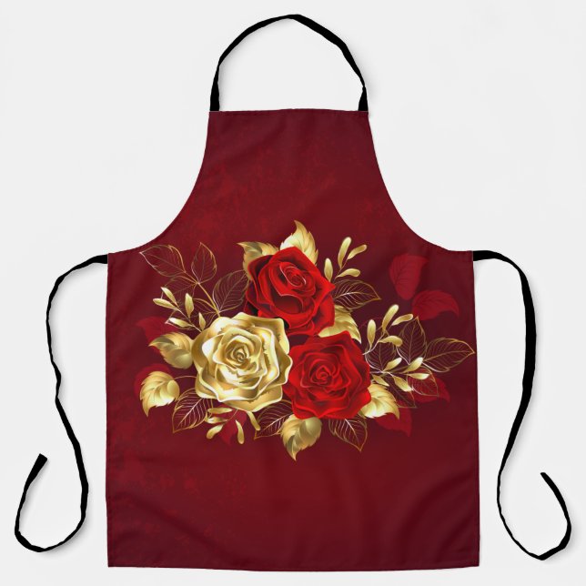 Three Jewellery Roses Apron (Front)