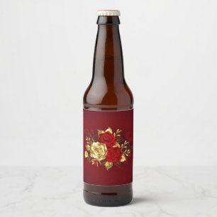 Three Jewellery Roses Beer Bottle Label