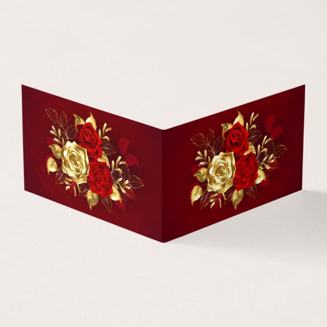 Three Jewellery Roses Business Card (Outside)