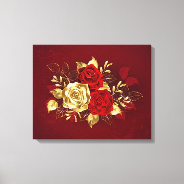 Three Jewellery Roses Canvas Print (Front)