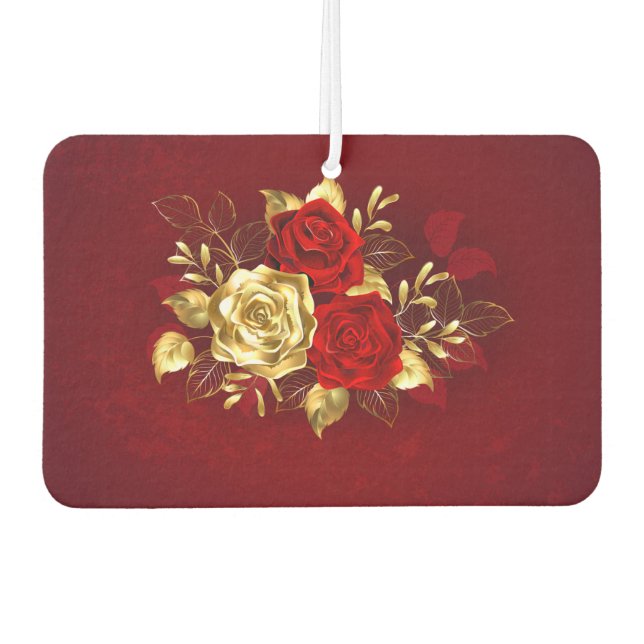 Three Jewellery Roses Car Air Freshener (Front)