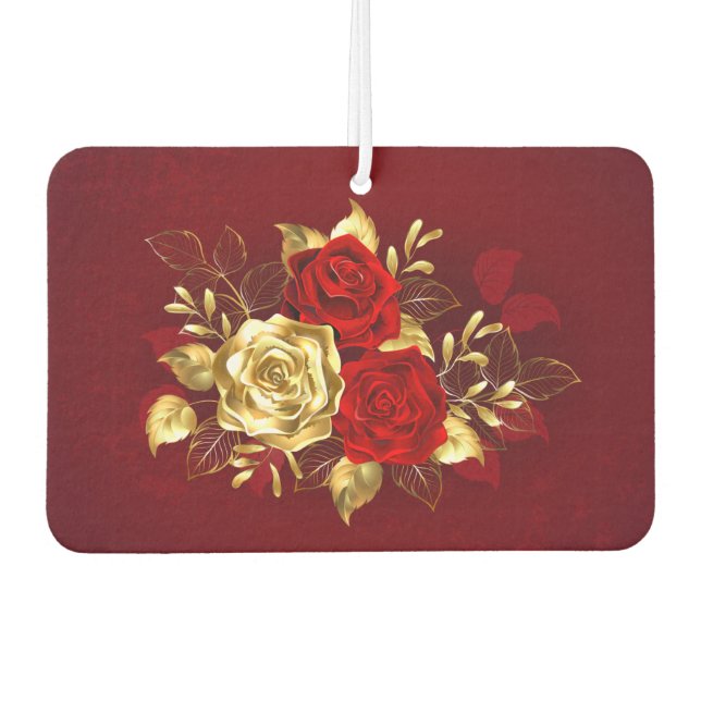 Three Jewellery Roses Car Air Freshener (Front)