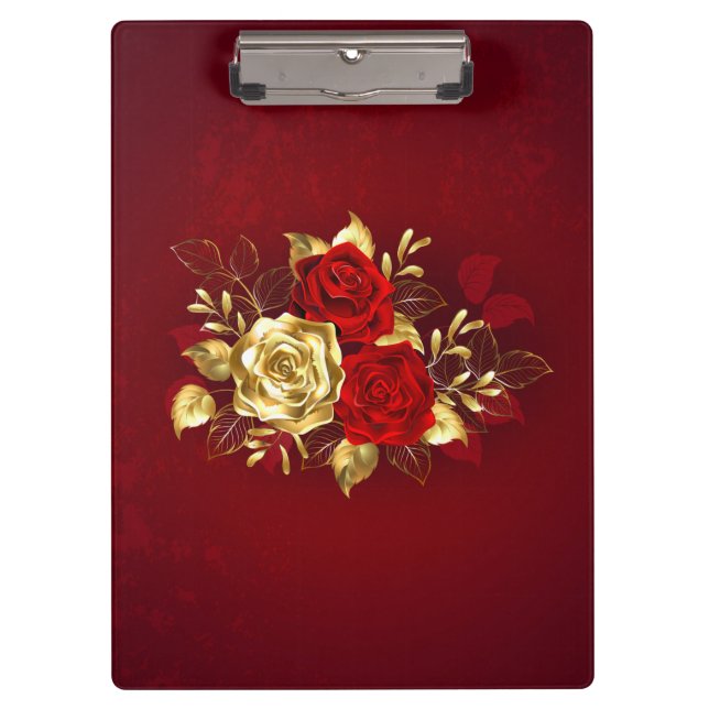 Three Jewellery Roses Clipboard (Front)