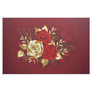 Three Jewellery Roses Fabric