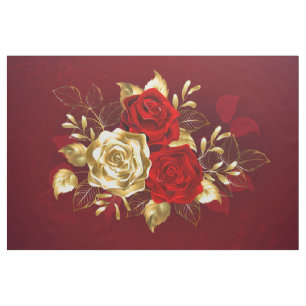 Three Jewellery Roses Fabric
