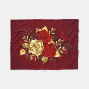 Three Jewellery Roses Fleece Blanket