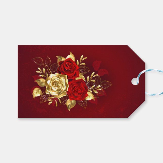 Three Jewellery Roses Gift Tags (Front (Horizontal))