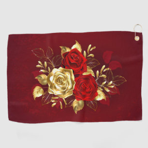 Three Jewellery Roses Golf Towel