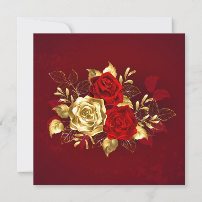 Three Jewellery Roses Holiday Card (Front)
