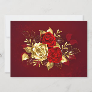 Three Jewellery Roses Invitation