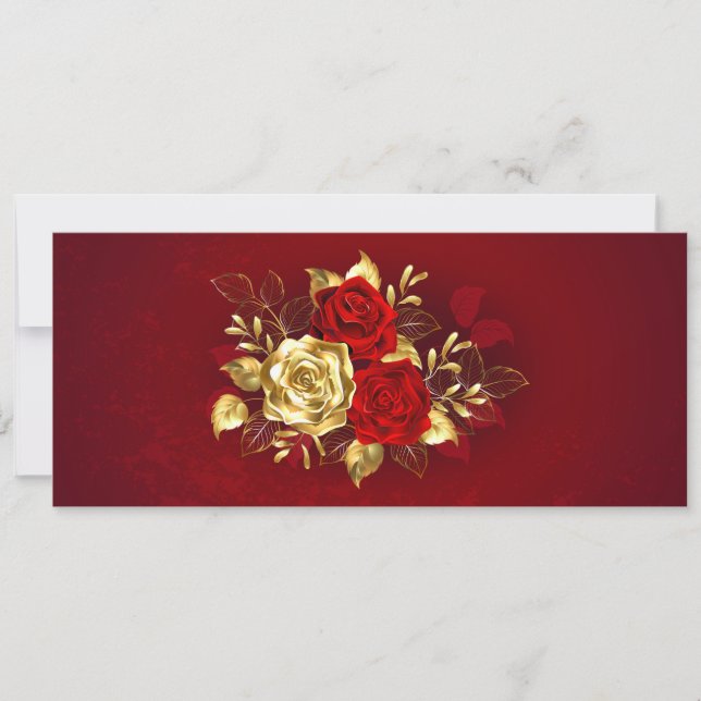 Three Jewellery Roses Invitation (Front)