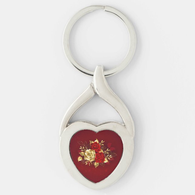 Three Jewellery Roses Key Ring (Front)