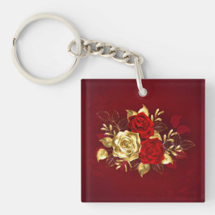Three Jewellery Roses Key Ring