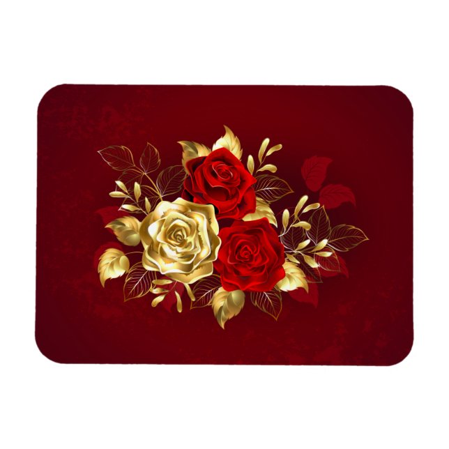 Three Jewellery Roses Magnet (Horizontal)