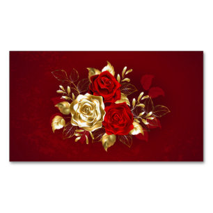 Three Jewellery Roses Magnetic Business Card