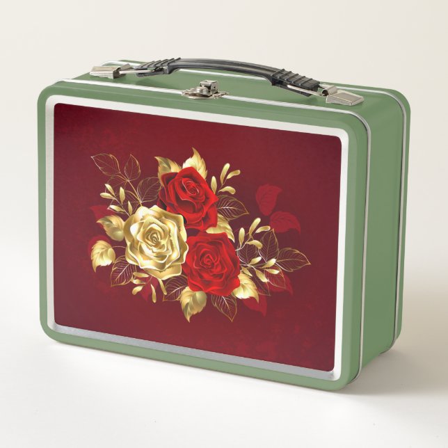 Three Jewellery Roses Metal Lunch Box (Front)