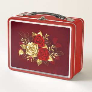 Three Jewellery Roses Metal Lunch Box
