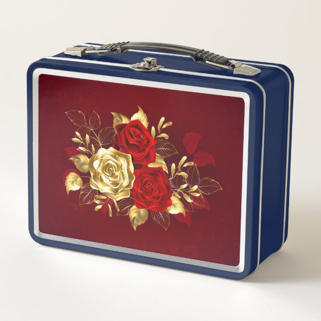Three Jewellery Roses Metal Lunch Box (Front)