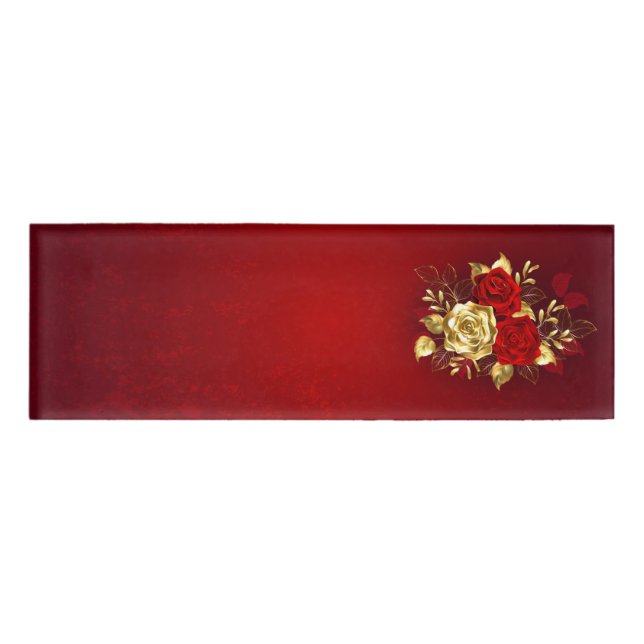 Three Jewellery Roses Name Tag (Front)
