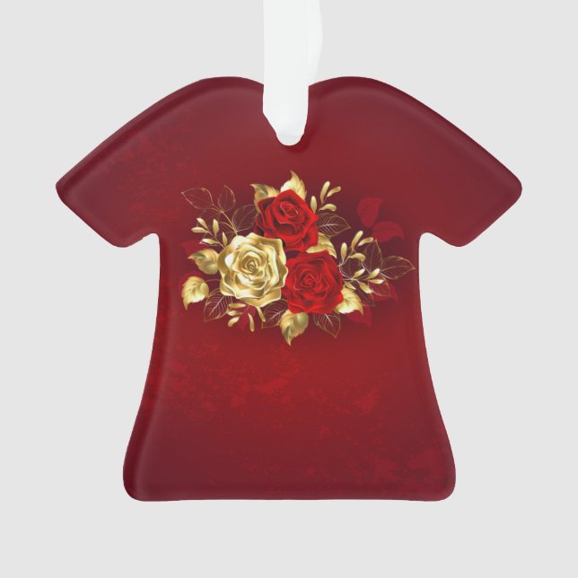 Three Jewellery Roses Ornament (Front)