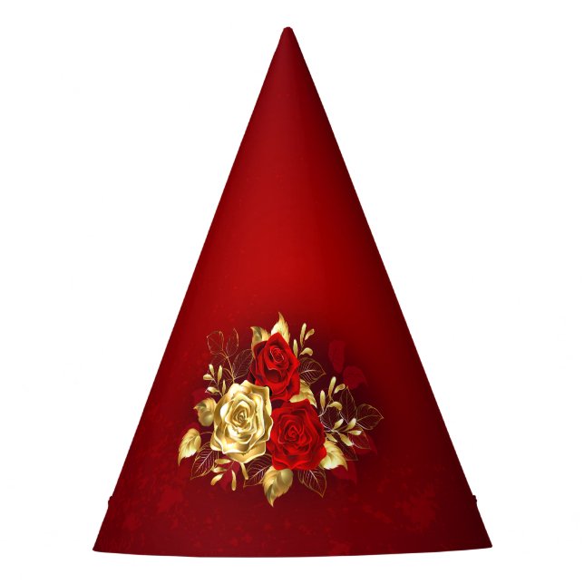 Three Jewellery Roses Party Hat (Front)