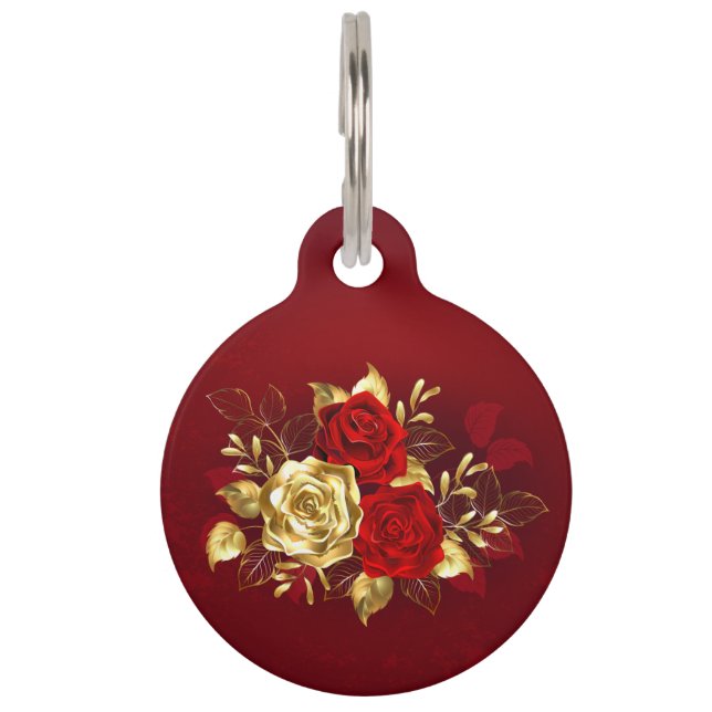 Three Jewellery Roses Pet Tag (Front)