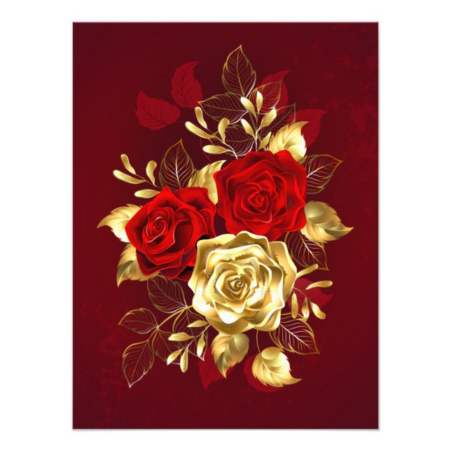 Three Jewellery Roses Photo Print (Front)