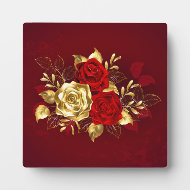 Three Jewellery Roses Plaque (Front)