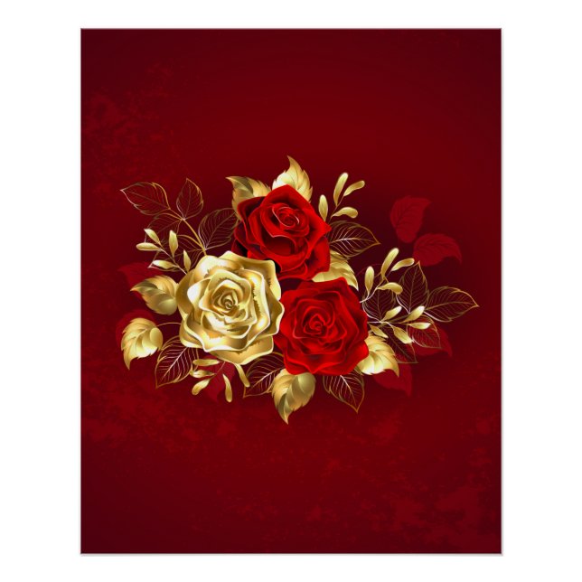 Three Jewellery Roses Poster (Front)