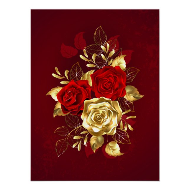 Three Jewellery Roses Poster (Front)
