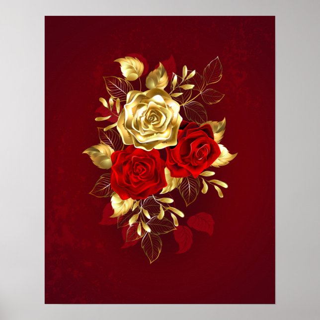 Three Jewellery Roses Poster (Front)