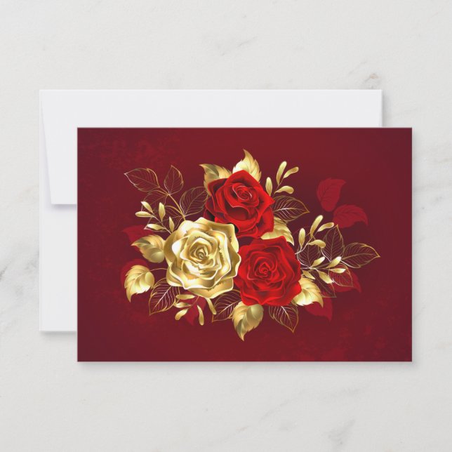 Three Jewellery Roses RSVP Card (Front)
