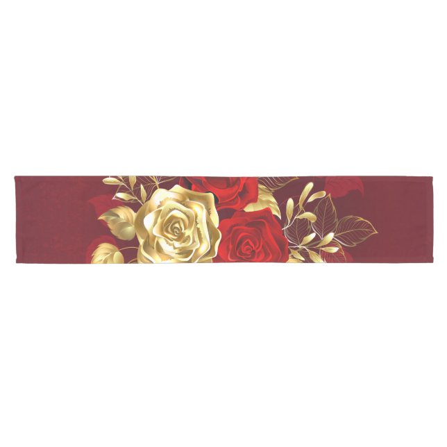 Three Jewellery Roses Short Table Runner (Horizontal)