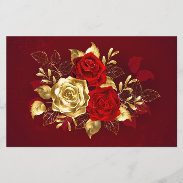 Three Jewellery Roses Stationery (Front)