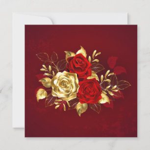 Three Jewellery Roses Thank You Card