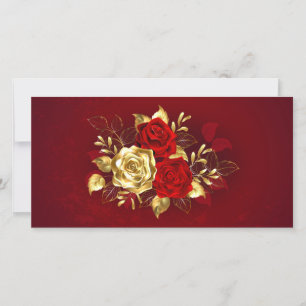 Three Jewellery Roses Thank You Card