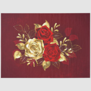 Three Jewellery Roses Tissue Paper