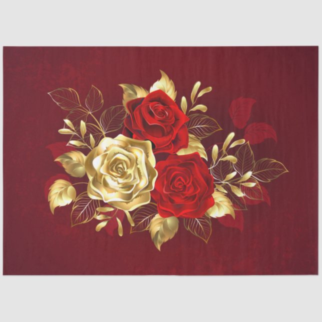 Three Jewellery Roses Tissue Paper (Front)
